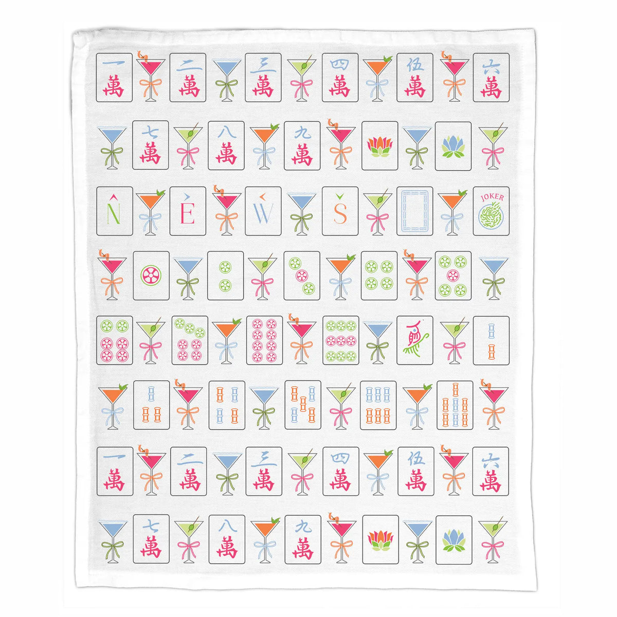 Mahjong and Martinis Tea Towel