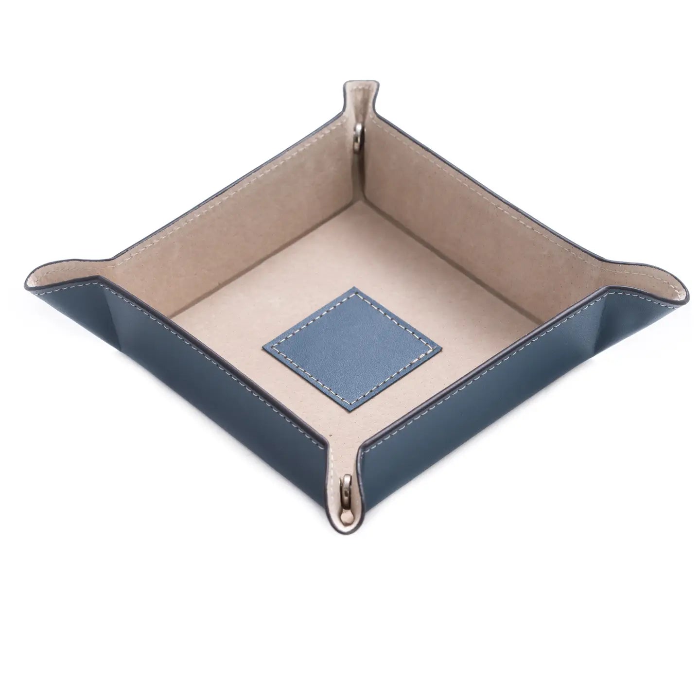 Leather Valet Tray - Slate Blue