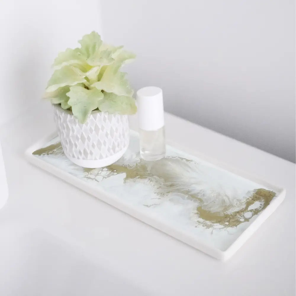 Medium Ceramic Tray - Gold Quartz