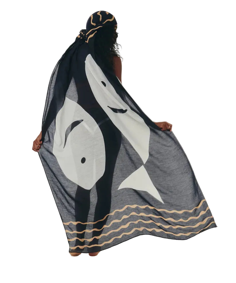 Catch of the Day Sarong- Black