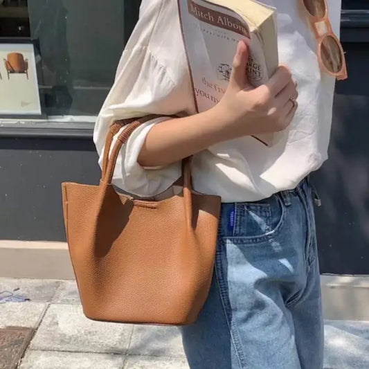Small Crossbody Tote- Light Brown