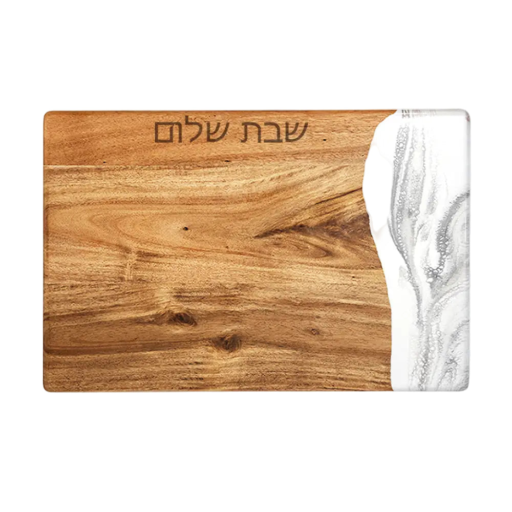 Shabbat Shalom Challah Board – Marble
