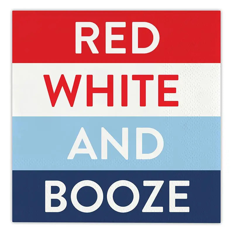 Red White and Booze Cocktail Napkin