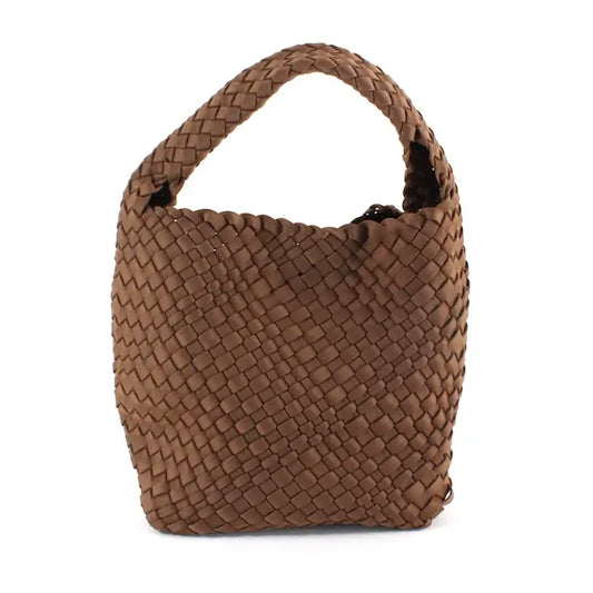 Woven Hobo Crossbody Bag- Coffee
