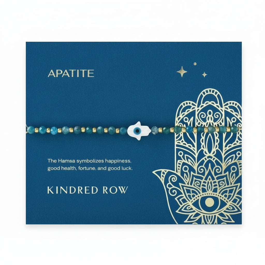 Hamsa Bracelet- Apatite