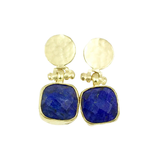Cushion Cut Lapis Earrings