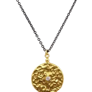 Hammered Cut Pendant Necklace