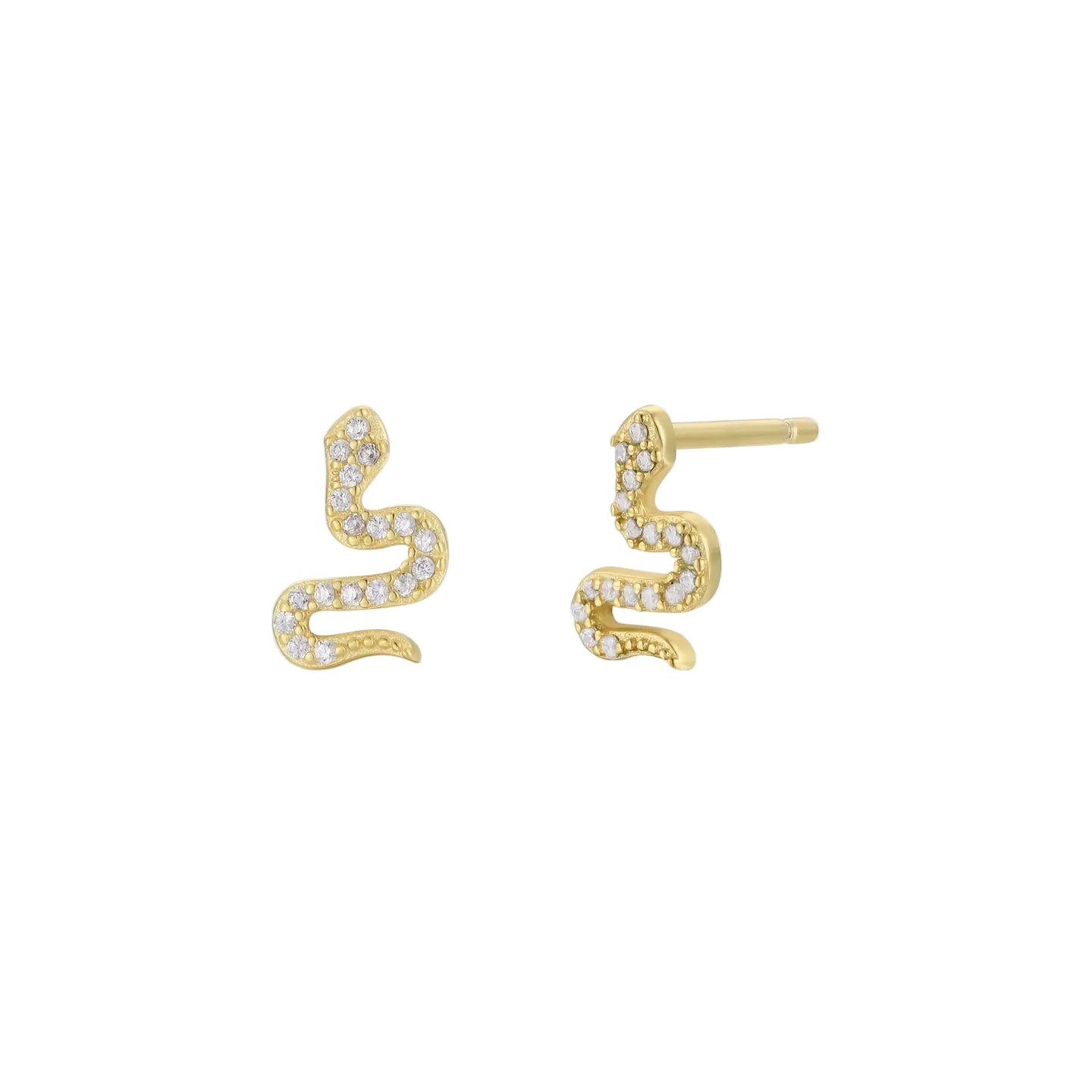 Gold Pave Snake Studs