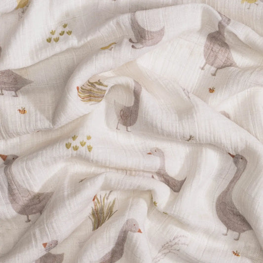 Farmhouse Goose/Checkered Swaddle Set