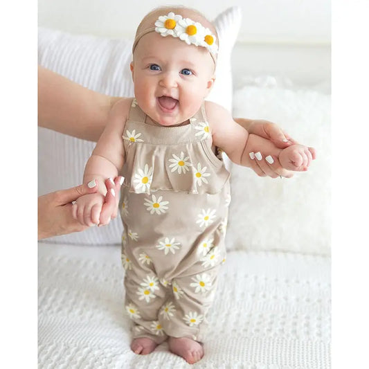 Overall Ruffle Romper- Daisy