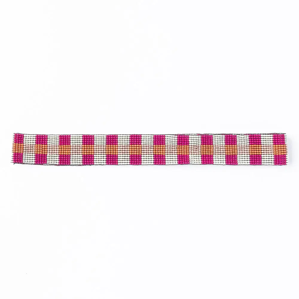 Pink Beaded Hatband