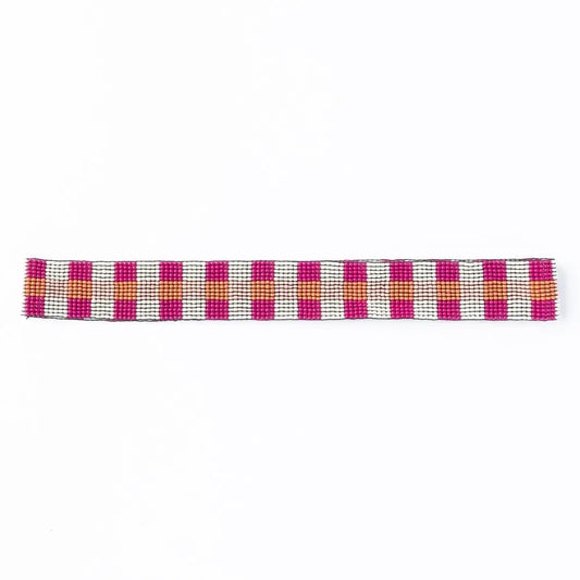 Pink Beaded Hatband