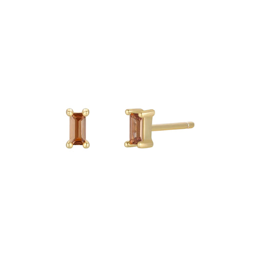 Baguette Earrings - Coffee