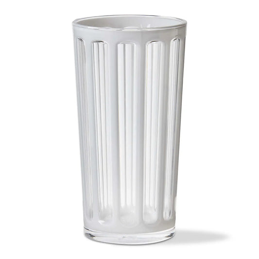 White Stripe Acrylic Glass- Set of 2