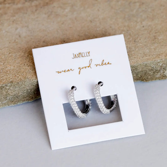 Silver Pave Hoop