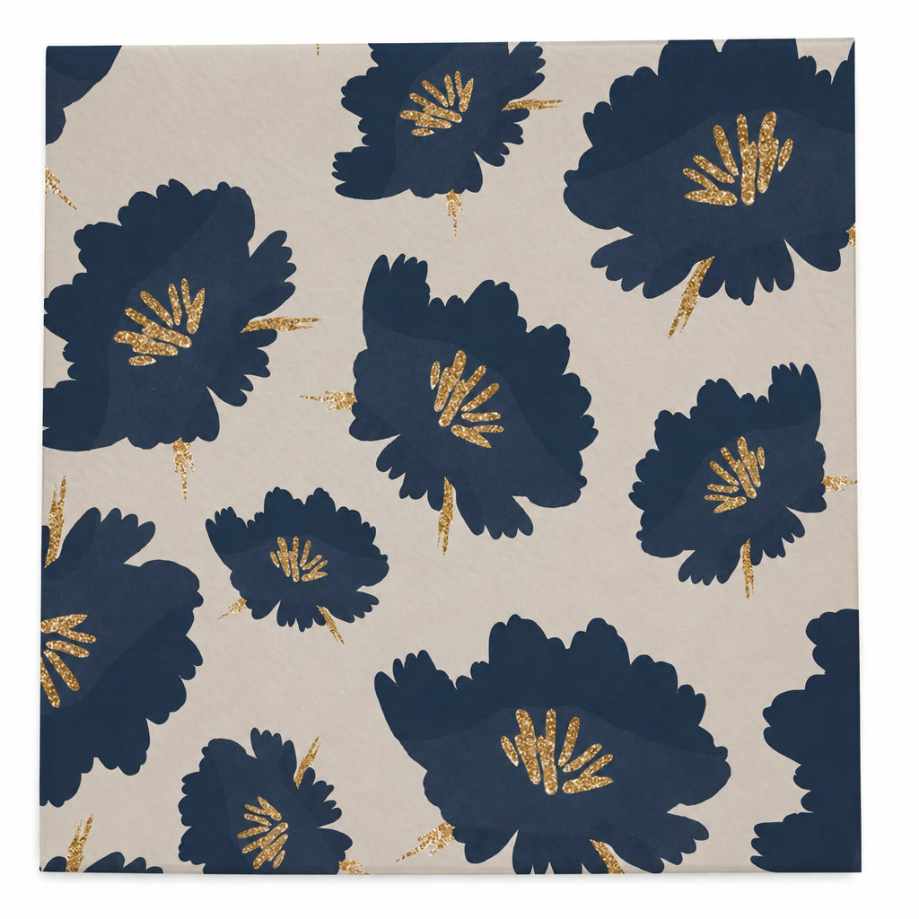 Navy Floral Cocktail Napkin