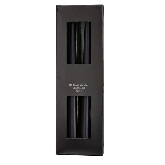 Black Taper Candles - Set of 4