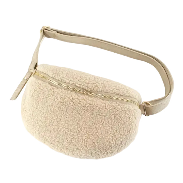 Apricot Sherpa Crossbody Bag