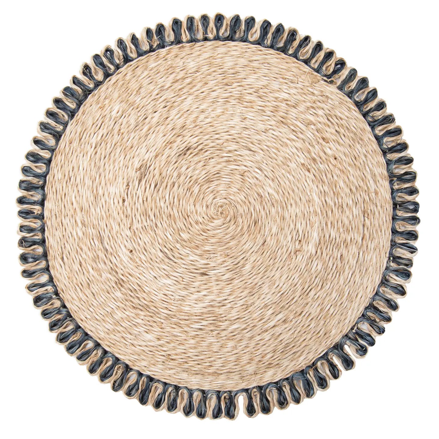 Round Placemat Set - Natural/Navy