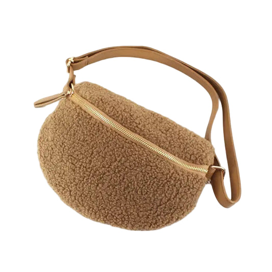 Brown Sherpa Crossbody Bag
