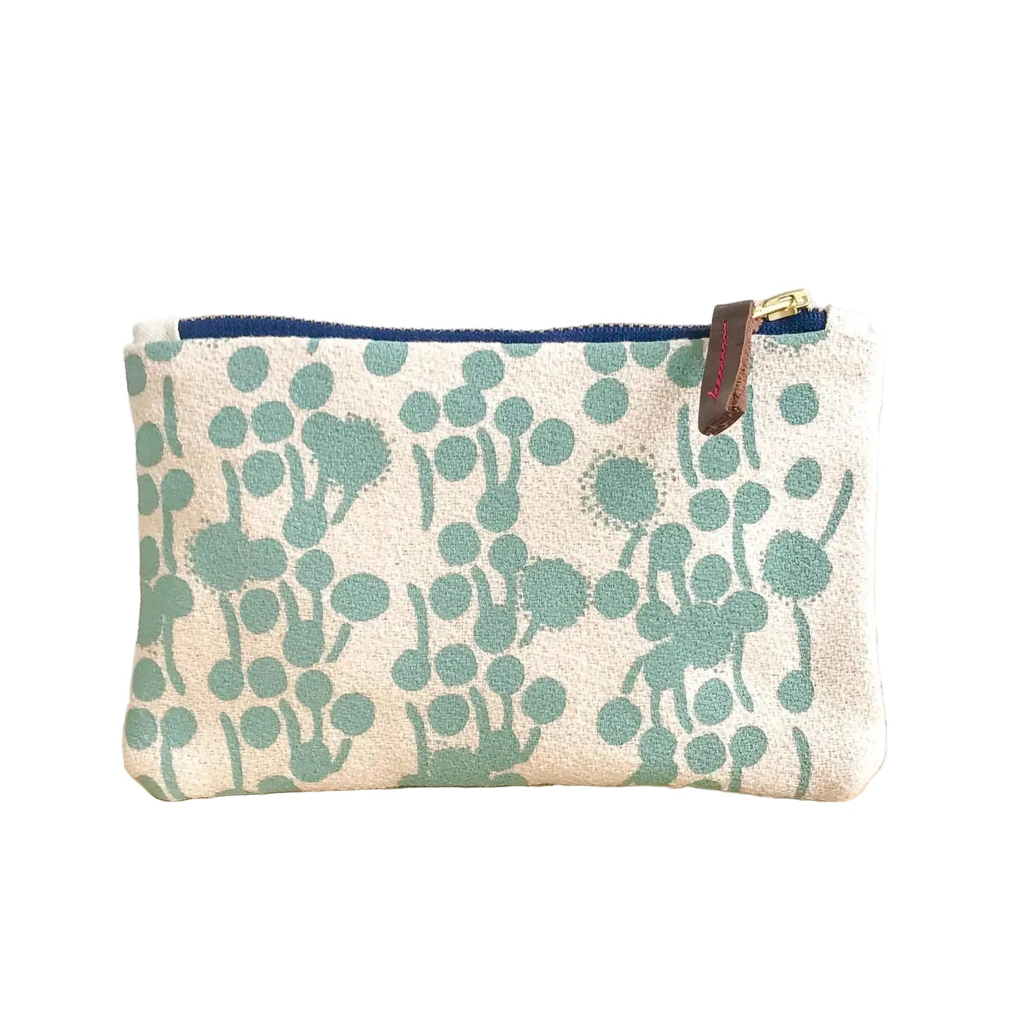 Robins Egg Berries Card Wallet Zipper Bag