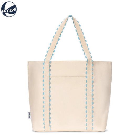 Light Blue Scalloped Tote