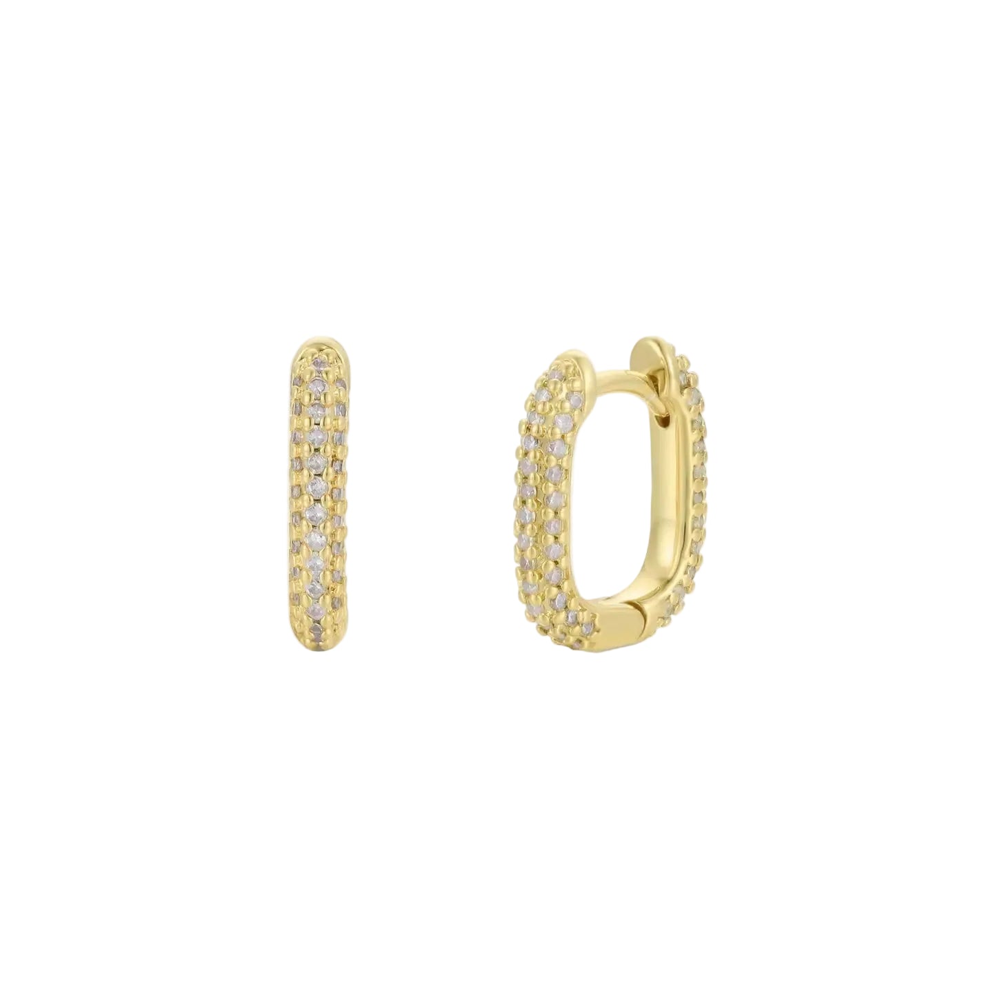 Pave Gold Hoop Earrings