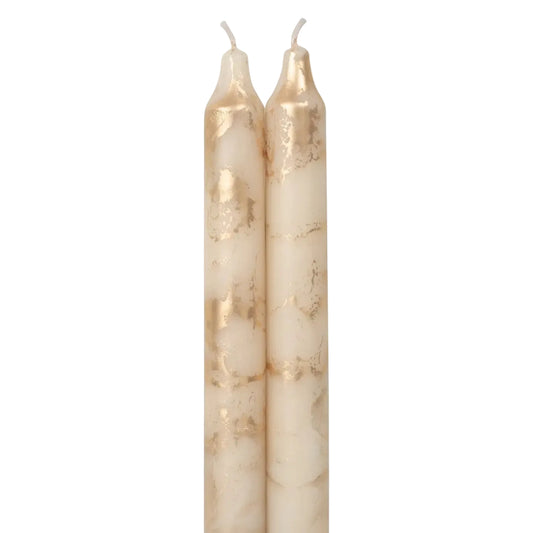 Cream with Gold Taper Candles