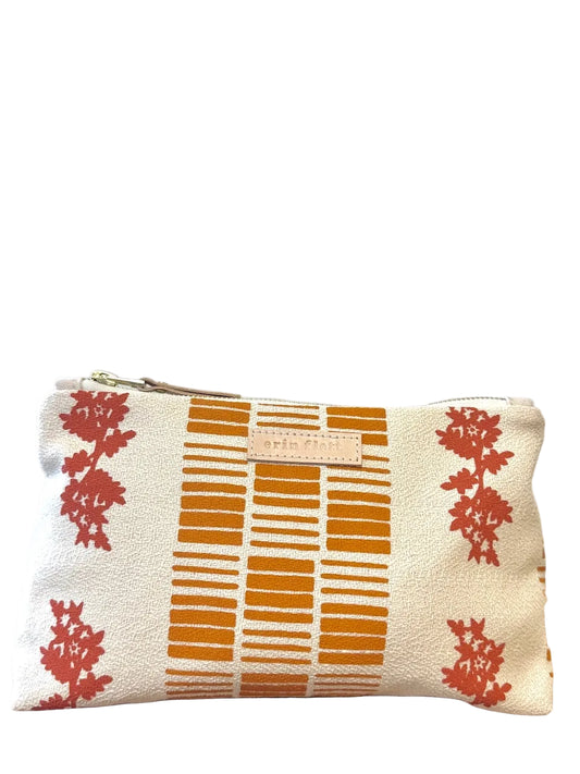 Geometric Daisy Pouch - Red
