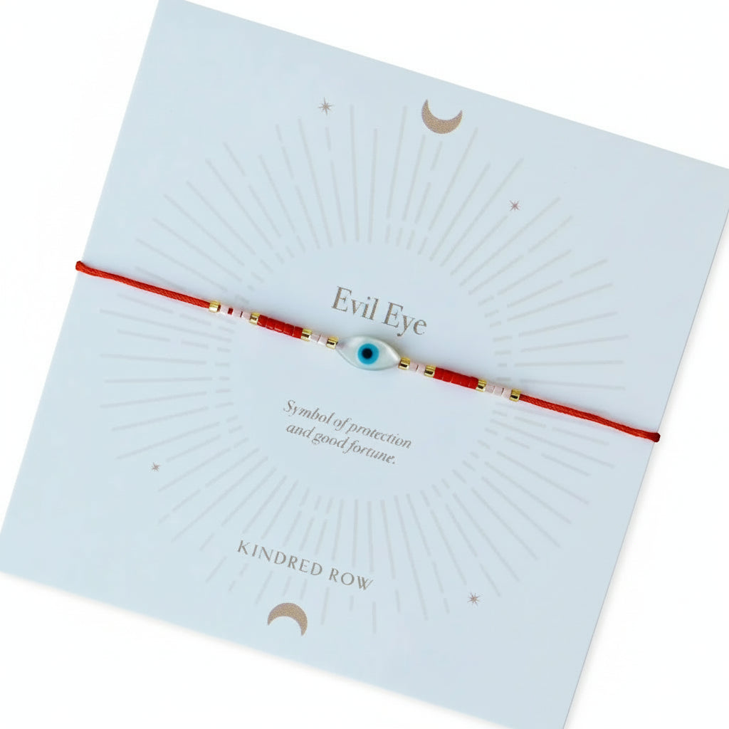 Evil Eye Cord Bracelet- Red
