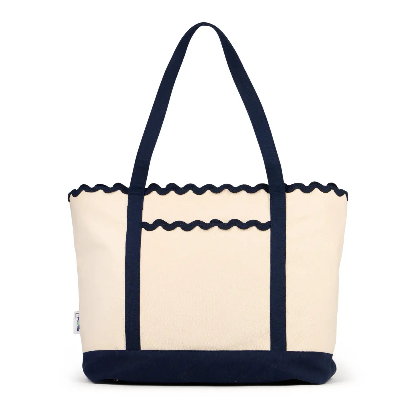 Navy Scalloped  Tote