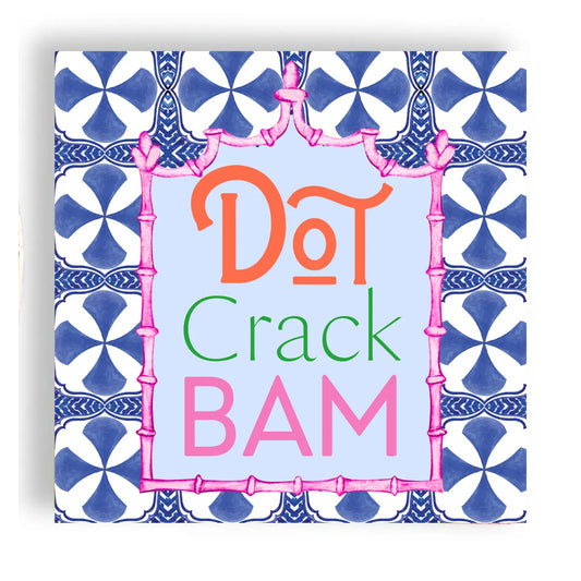 Dot Crack Bam Cocktail Napkin- Blue