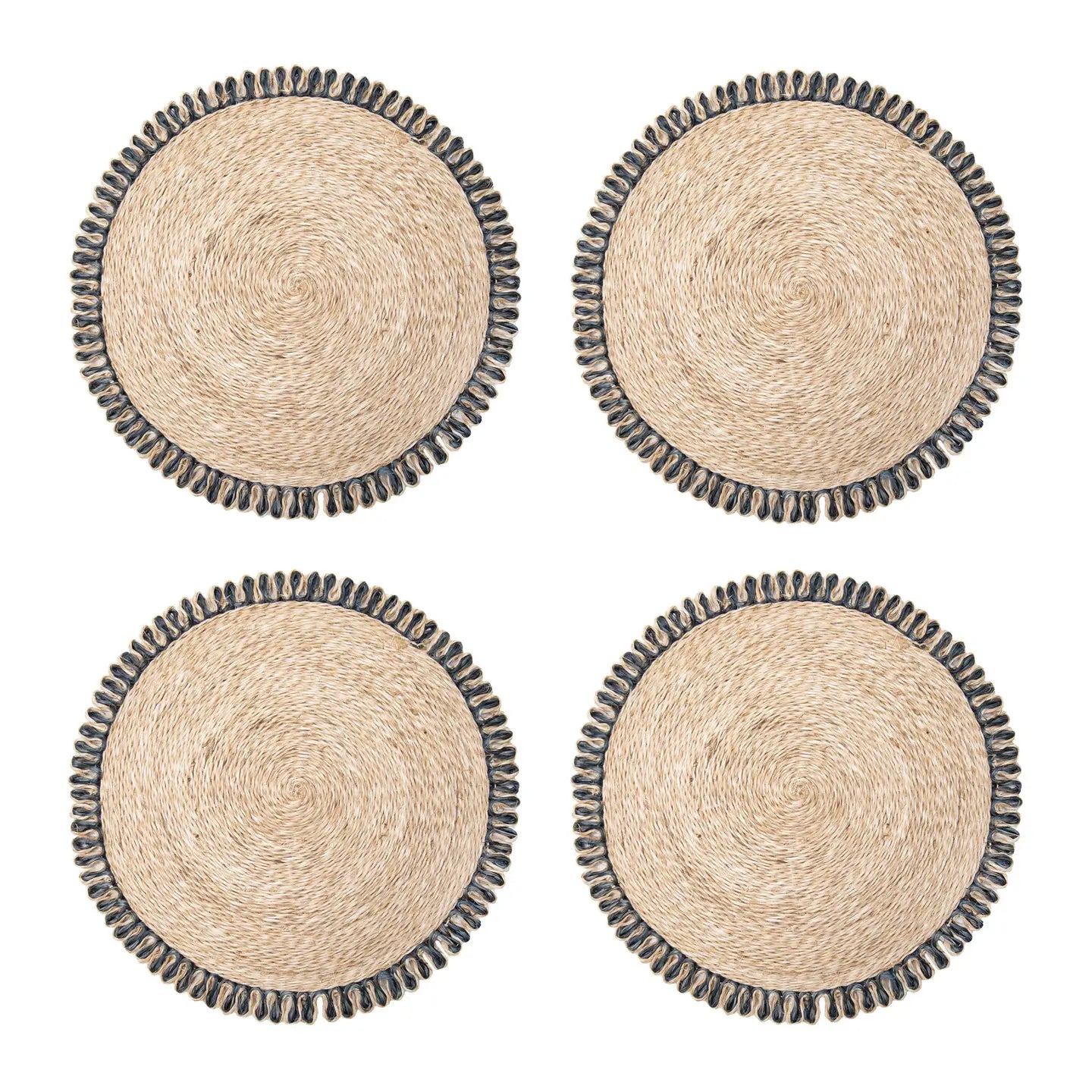 Round Placemat Set - Natural/Navy