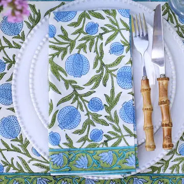 Blue Pomegranate Napkins- Set of 4