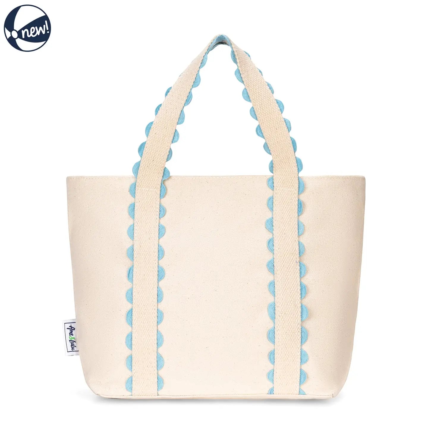 Mini Light Blue Scalloped Tote