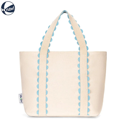 Mini Light Blue Scalloped Tote