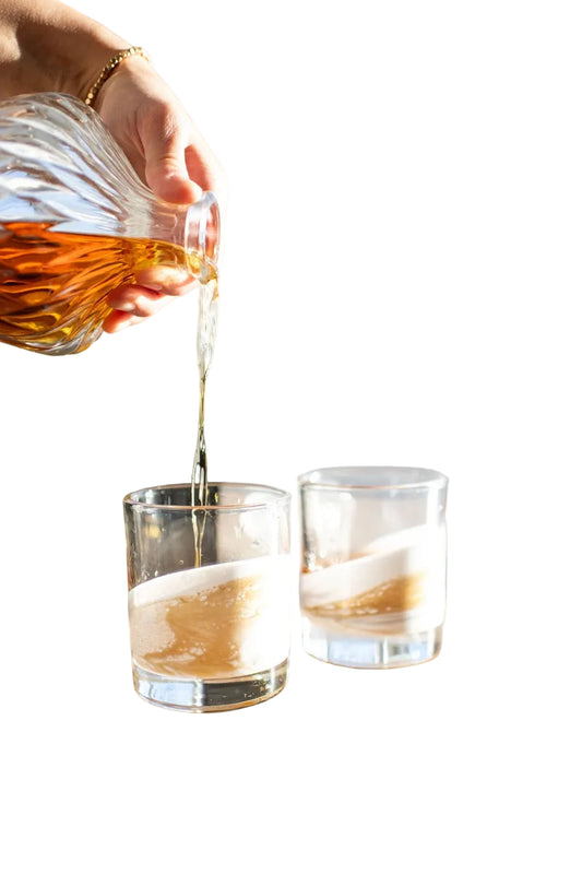 Whiskey Glasses Set of 2- Gold Quartz