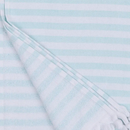 Mint Striped Turkish Towel
