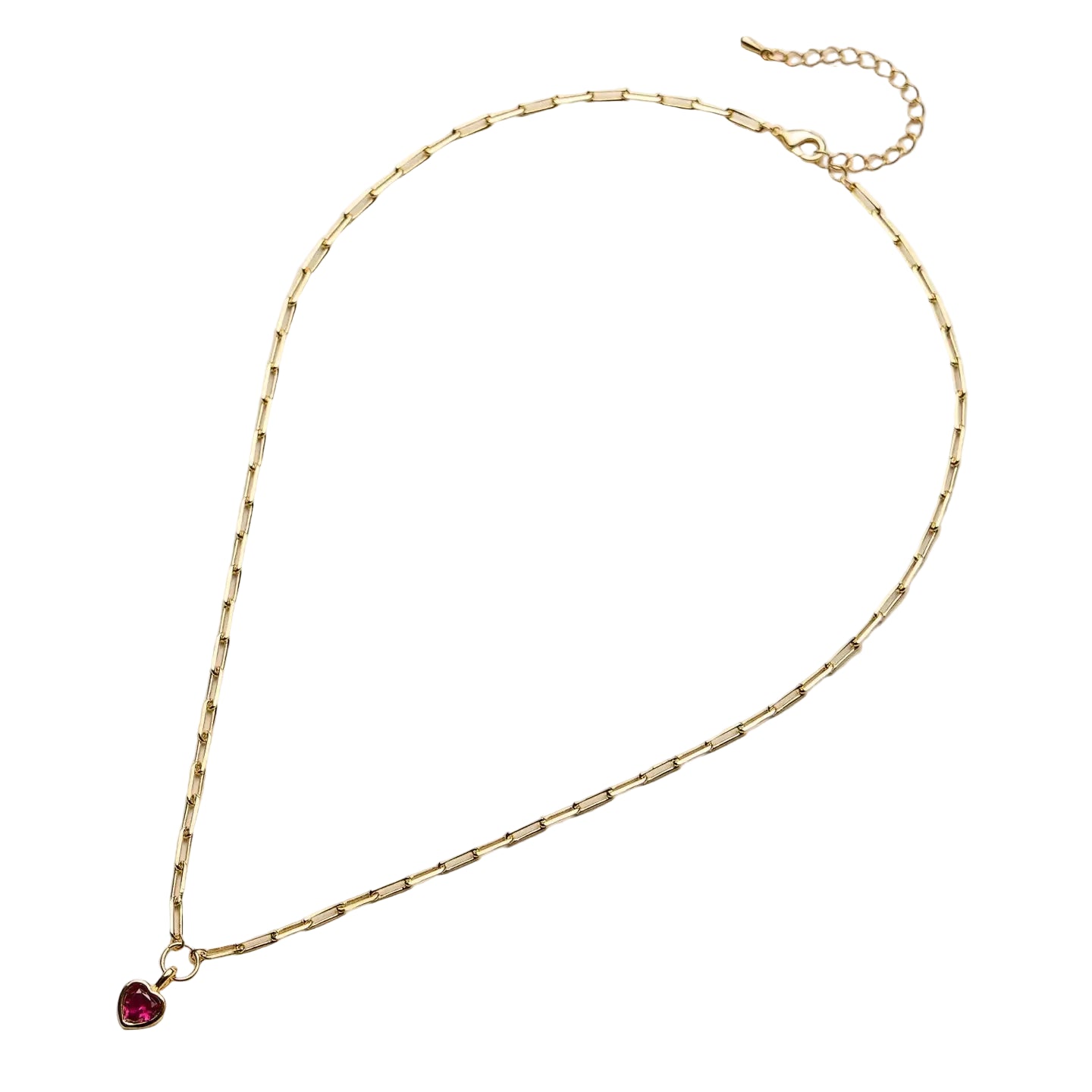 Glass Red Heart Necklace