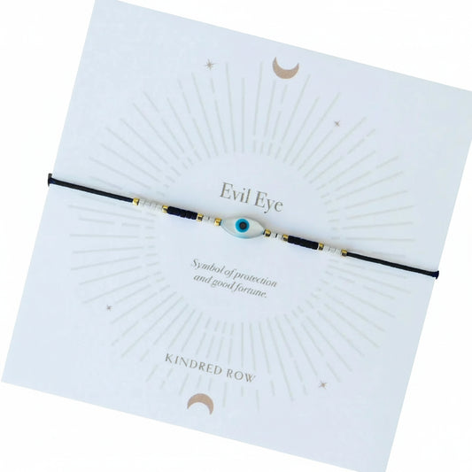 Evil Eye Cord Bracelet- Black