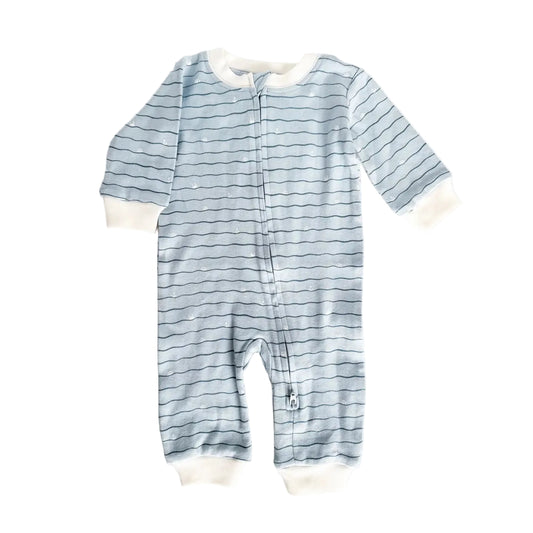 Zippered Romper- Waves