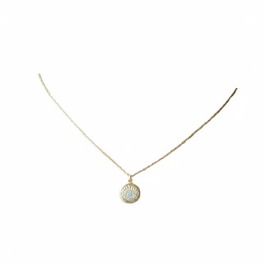 Turquoise Evil Eye Talisman Gold Necklace