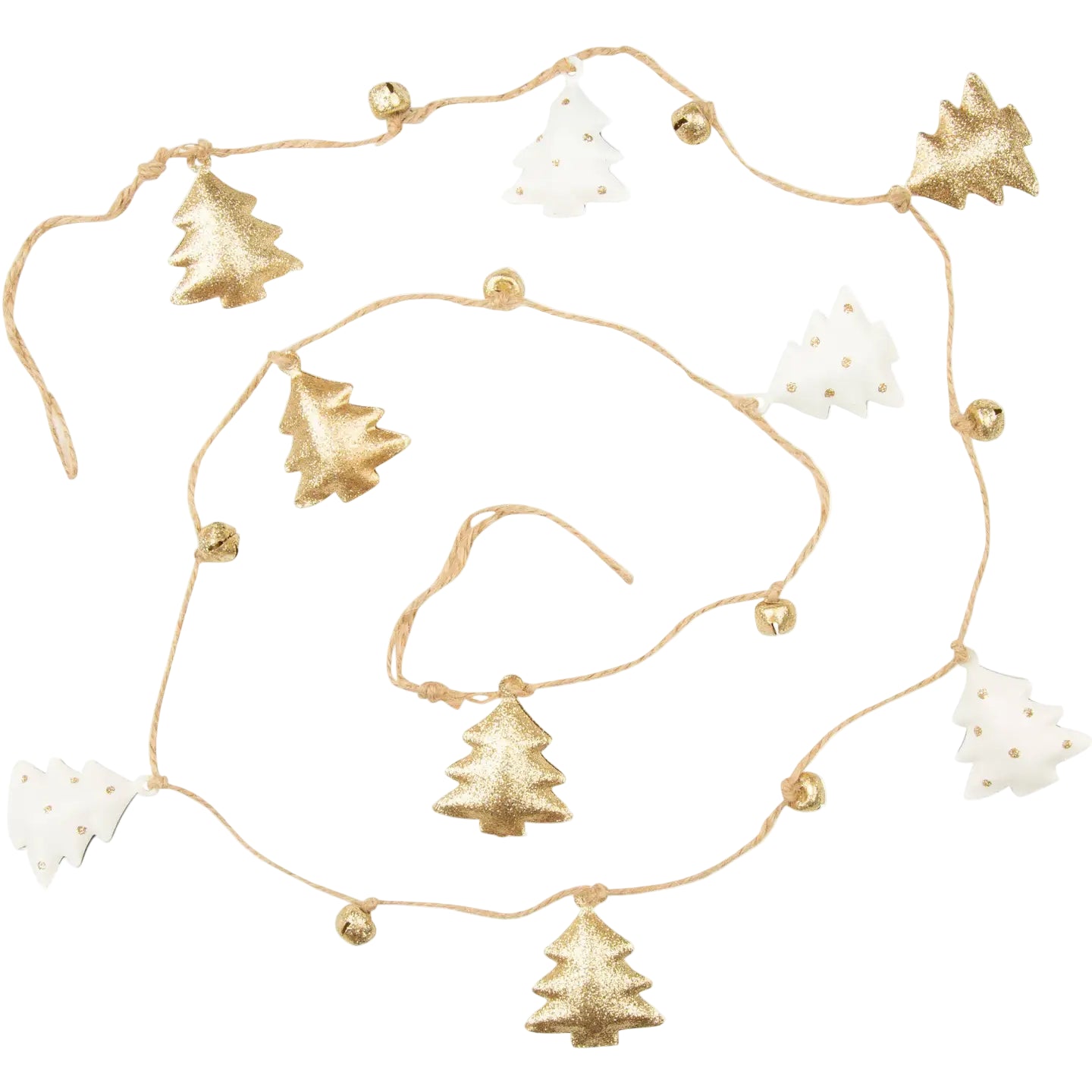 White and Gold Metal Tree Garland