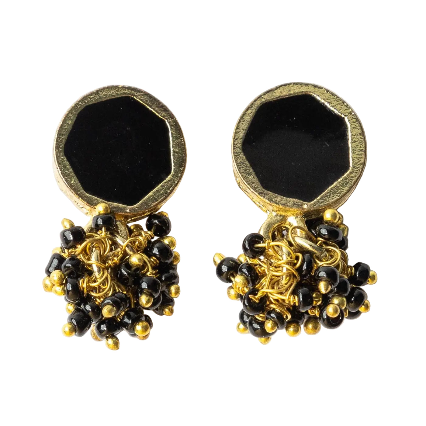 Black + Gold Enamel Earrings