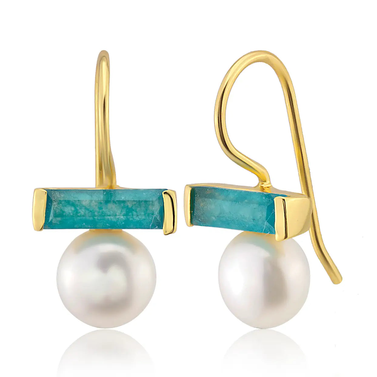 Jade and Pearl Drop Earrings
