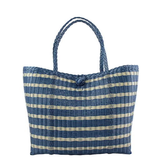 Blue Striped Tote -Medium