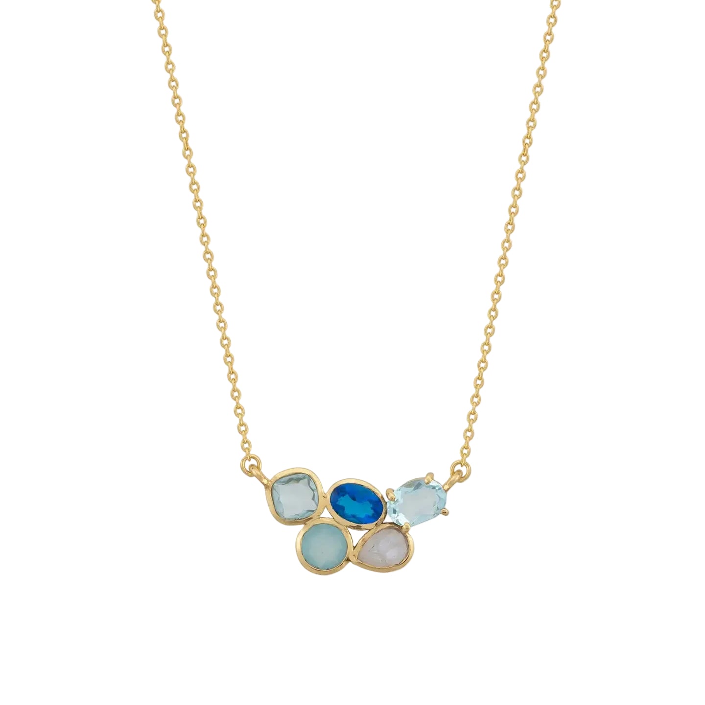 Multi-Stone Cluster Necklace