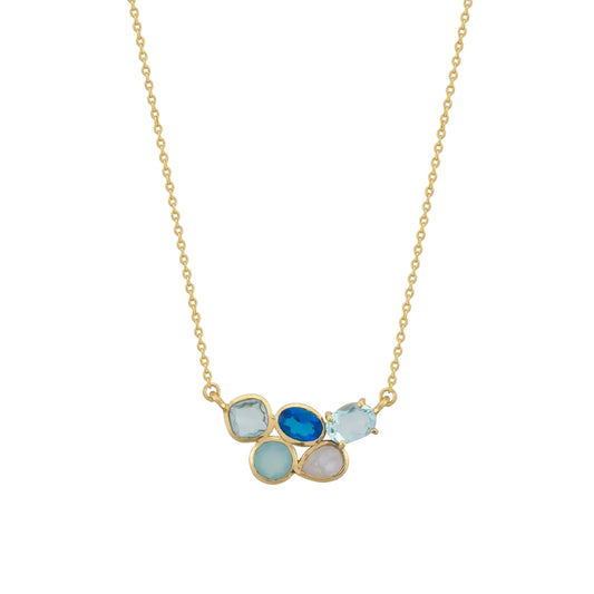 Multi-Stone Cluster Necklace