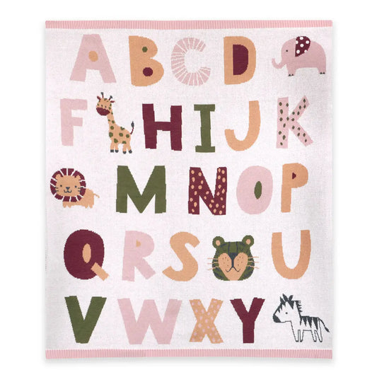 Alphabet Baby Blanket - Blush