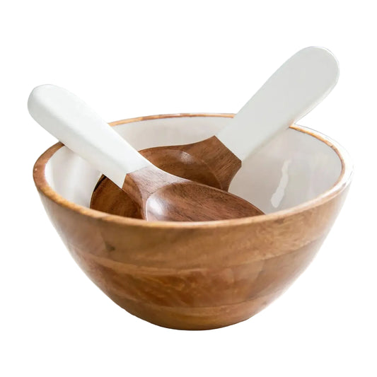 Mango Wood Salad Bowl and Server Set